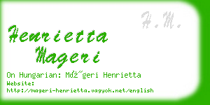 henrietta mageri business card